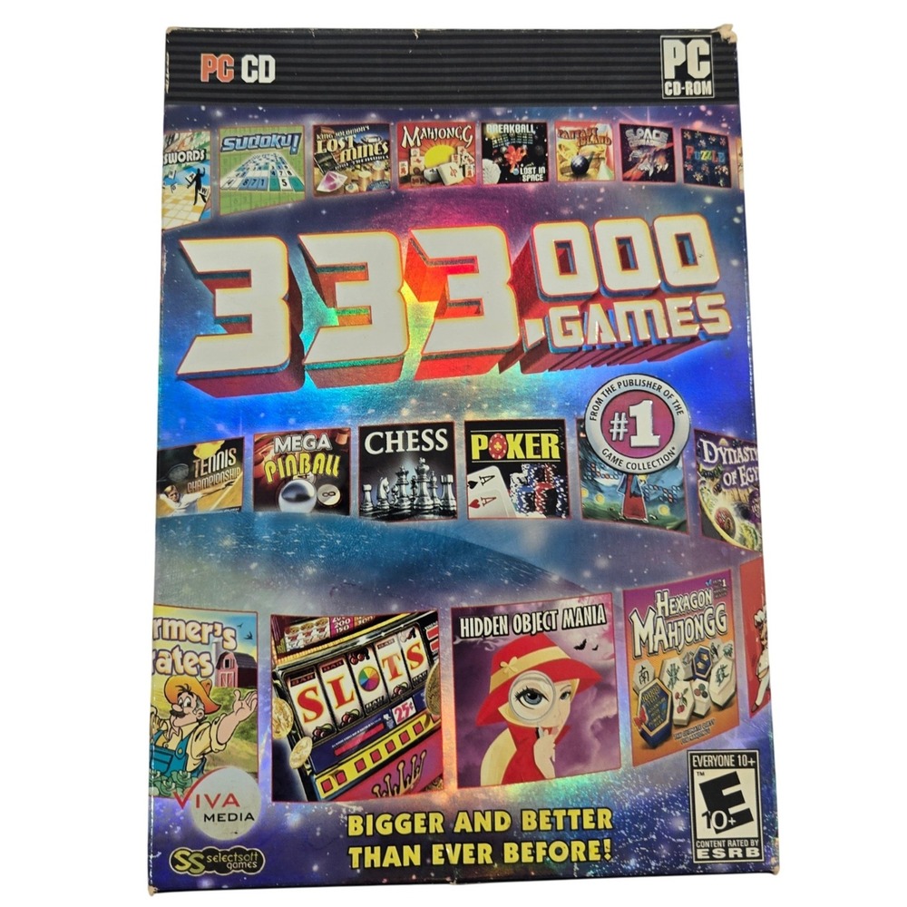 333,000 Games‎ PC CD-ROM Big Box 3 Disc Set 2009 Selectsoft Viva Media (CIB)